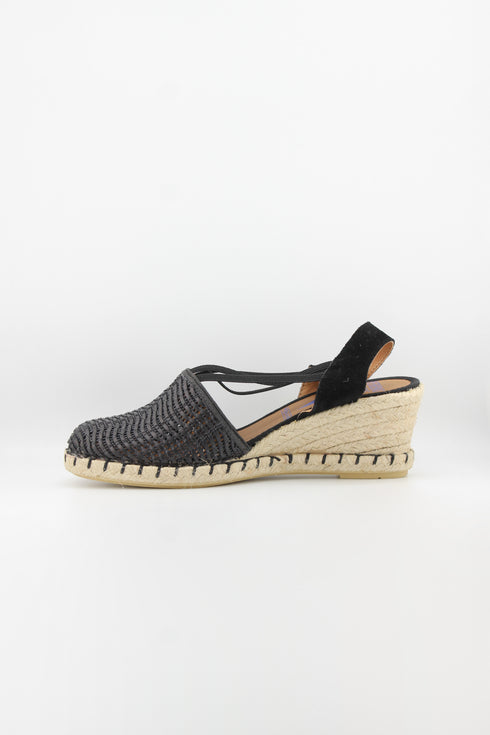 Verbenas Pleated Slingback Lato Espadrille Wedge Sandals